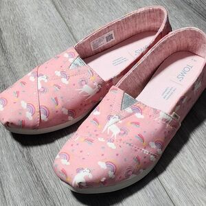 TOMS Aplargata Almond Blossom Pink Unicorn Shoes Flats Women's Size 8